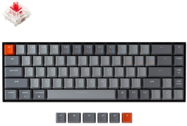 Акція на Клавиатура Keychron K6 68 Key Gateron White LED Red (K6O1_Keychron) від MOYO