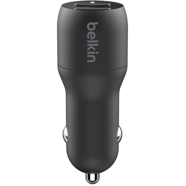 Акція на Автомобильное зарядное устройство Belkin Car Charger 24W Dual 2*USB-A + Lightning 1m, black (CCD001bt1MBK) від MOYO