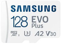 Карта памяти Samsung Evo Plus microSDXC 128GB C10 UHS-I U3 V30 A2 R130B/s + SD адаптер (MB-MC128KA/RU)