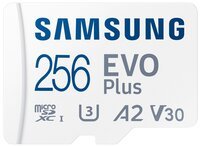 Карта памяти Samsung Evo Plus microSDXC 256GB C10 UHS-I U3 V30 A2 R130B/s + SD адаптер (MB-MC256KA/RU)