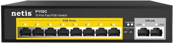 Коммутатор Netis P110C 8xFE PoE, 2xFE, неуправляемый