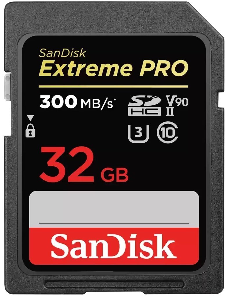 Карта пам`яті SanDisk SDXC 32GB C10 Extreme Pro UHS-II U3 V90 R300/W260MB/s (SDSDXDK-032G-GN4IN)фото