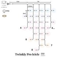 Smart LED Гирлянда Twinkly Pro Icicle RGB 250, IP65, AWG22 PVC Rubber белый