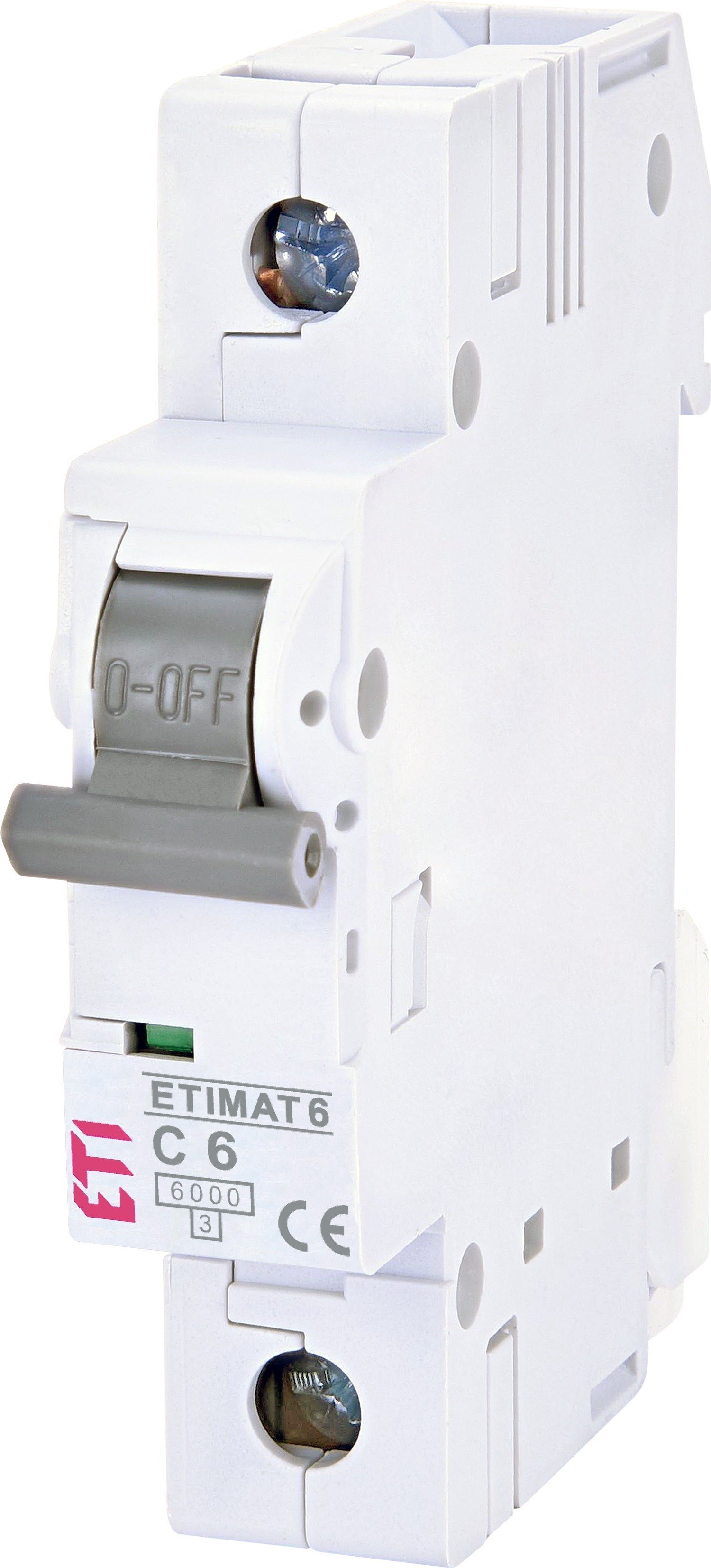 Автоматический выключатель ETI, ETIMAT 6 1p С 6А (6 kA) (2141512) фото 1