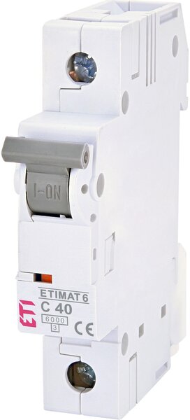 Акція на Автоматический выключатель ETI, ETIMAT 6 1p С 40А (6 kA) (2141520) від MOYO