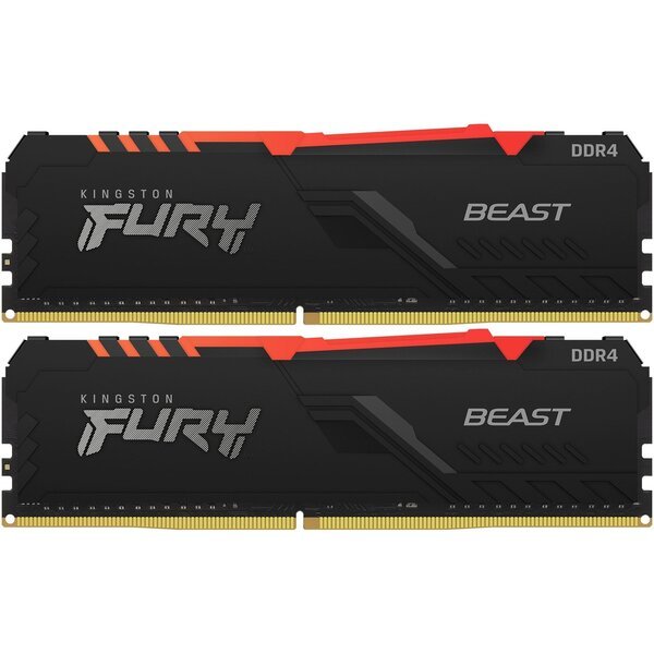 

Память для ПК Kingston DDR4 3200 16GB KIT (8GBx2) FURY Beast RGB (KF432C16BBAK2/16)