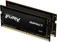 Пристрій для ноутбука Kingston DDR4 2666 16GB KIT (8GBx2) SO-DIMM FURY Impact (KF426S15IBK2/16)
