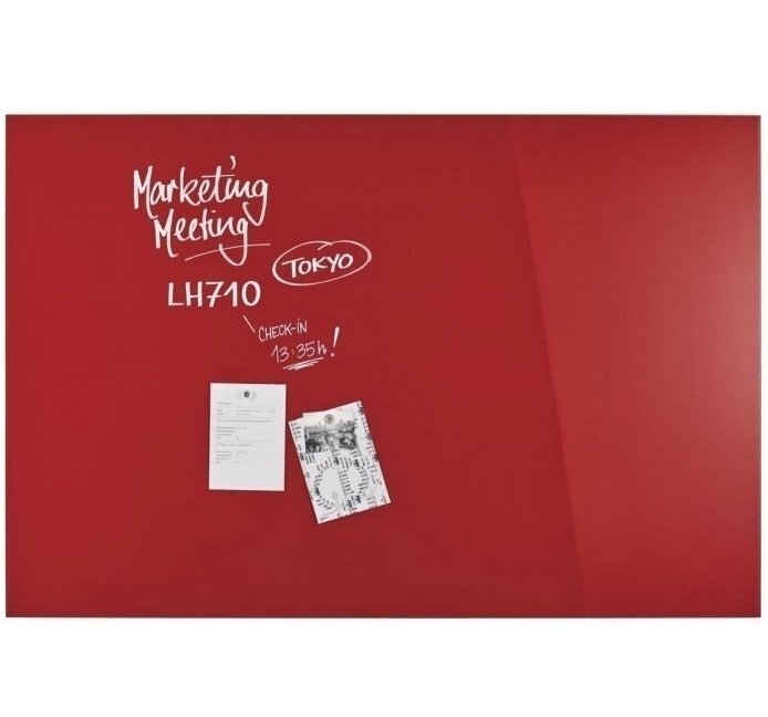 Доска стеклянная магнитно-маркерная 1500x1000 красная Magnetoplan Glassboard-Red UA фото 