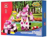 Конструктор-трансформер Super Wings Small Blocks 2-in-1 Buildable Transforming Vehicle Dizzy, Диззи