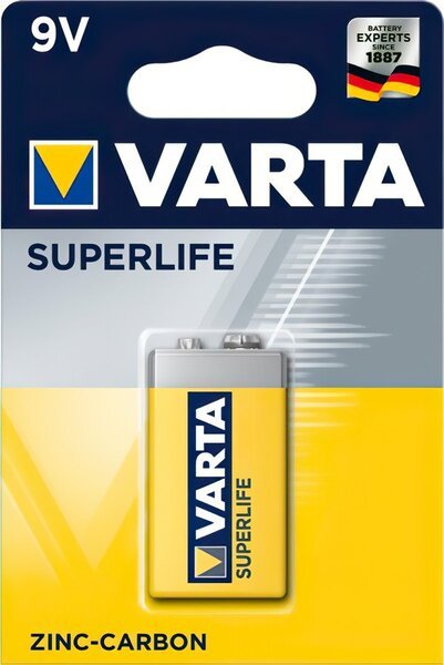 Акція на Батарейка VARTA SUPERLIFE 6F22 BLI 1 ZINC-CARBON (02022101411) від MOYO