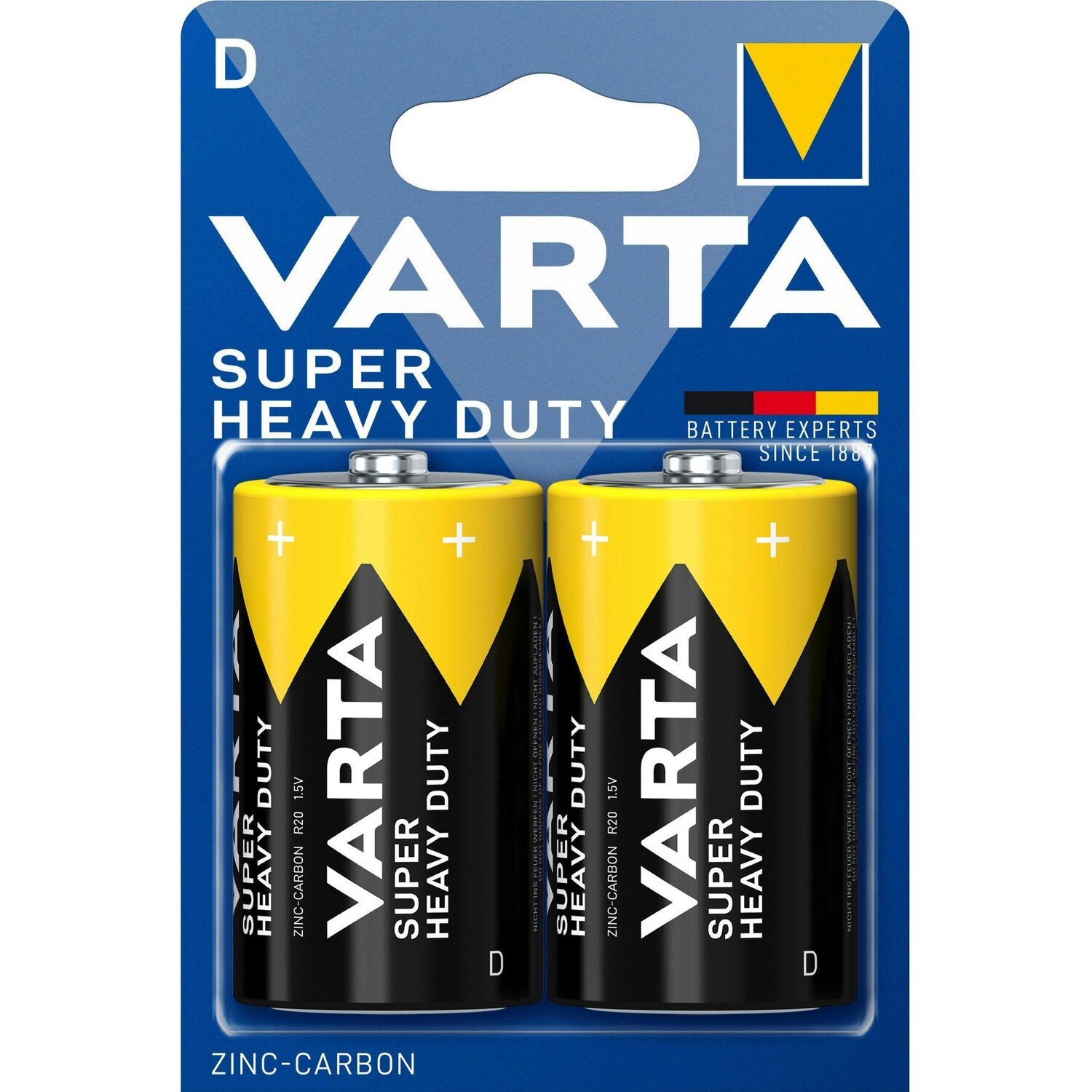 Батарейка VARTA Super Heavy Duty Zink-Carbon D BLI 2 (2020101412) фото 