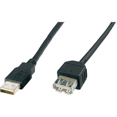 Кабель Digitus USB 2.0 (AM/AF) 1.8m, Black (AK-300200-018-S)фото