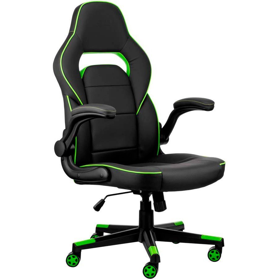 Кресло игровое 2E GAMING HEBI Black/Green фото 