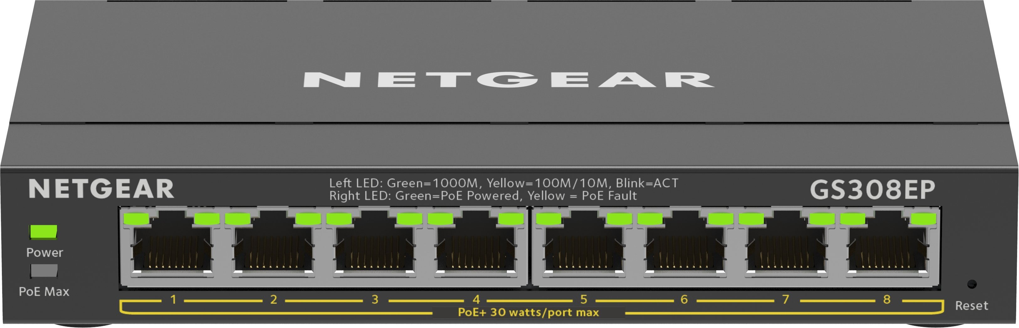 Коммутатор NETGEAR GS308EP 8xGE PoE+(62W), управляемый фото 1