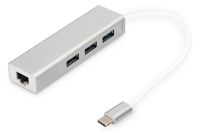 USB хаб DIGITUS DIGITUS USB-C - USB 3.0 3 Port Hub + Gigabit Ethernet (DA-70255) фото 