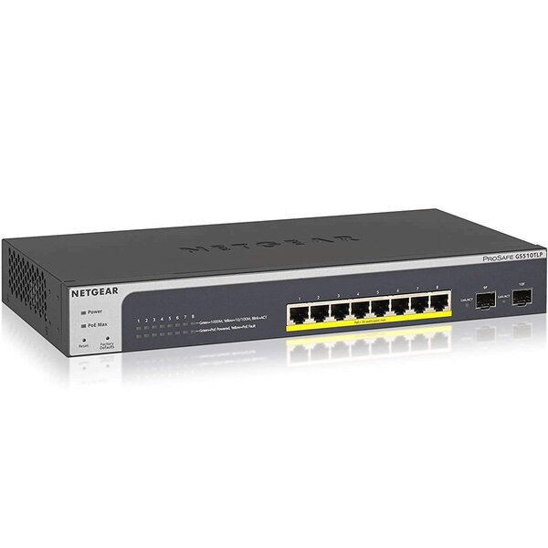 Коммутатор NETGEAR GS510TPP 8x1GE PoE+(190W), 2xSFP, управляемый