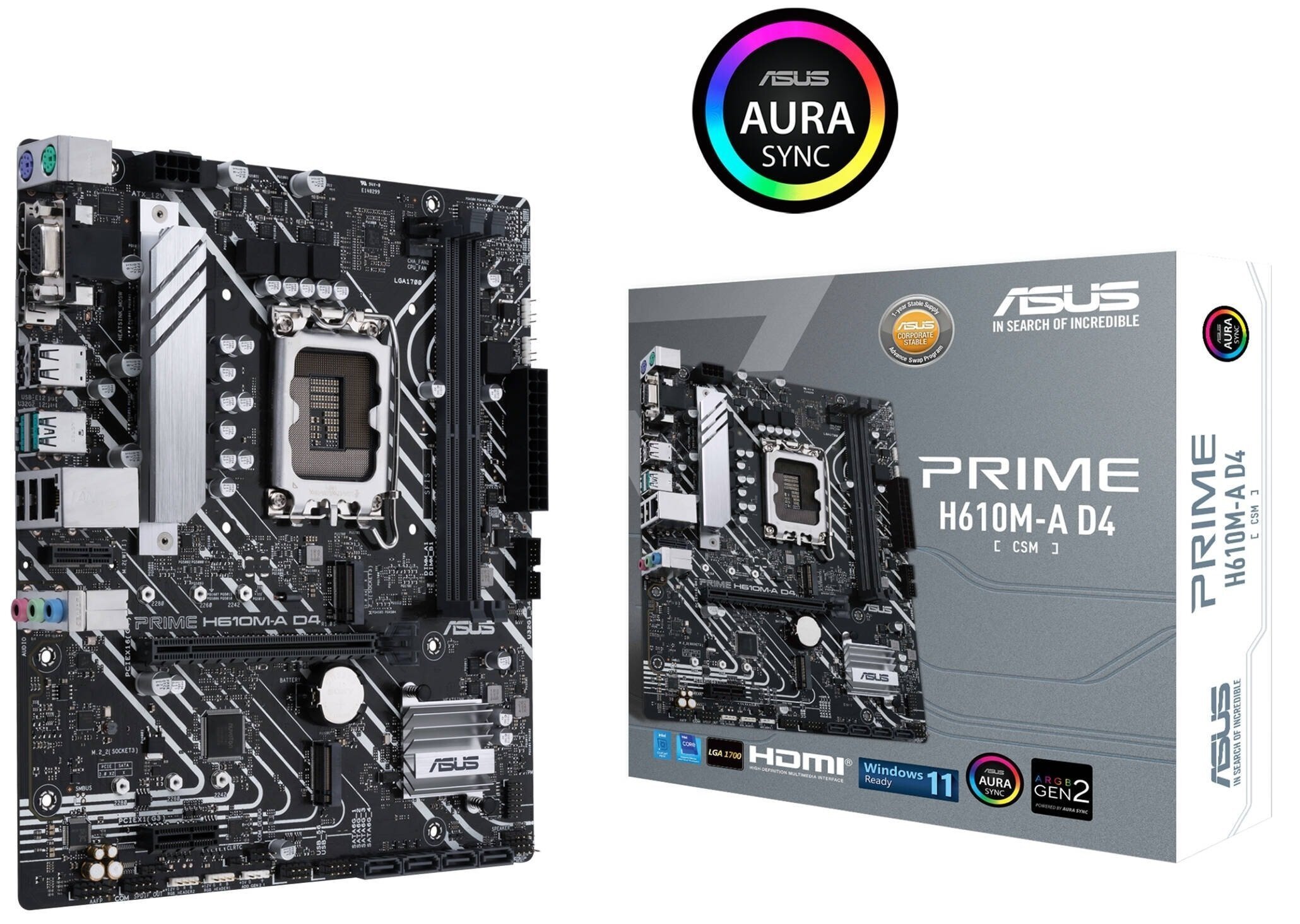 Материнcкая плата ASUS PRIME H610M-A D4-CSM фото1