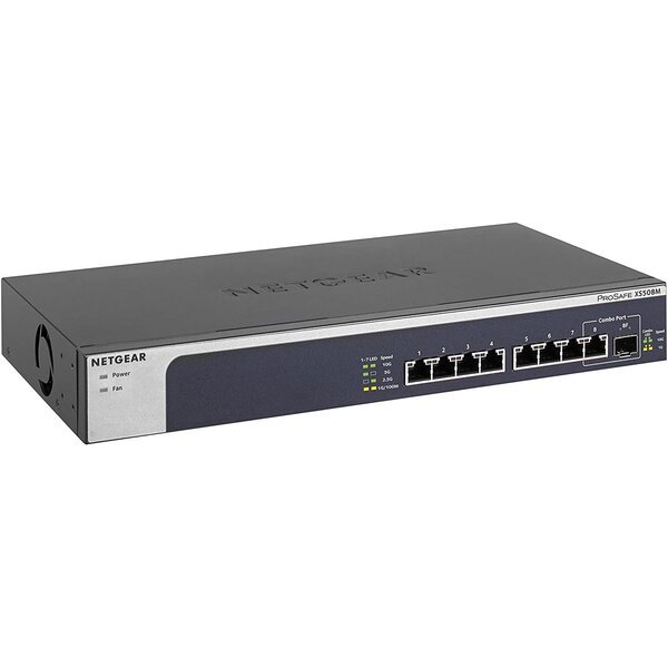 Коммутатор NETGEAR XS508M 7x100M/1G/2.5G/5G/10G, 1x10G/1G SFP+ combo, неуправляемый