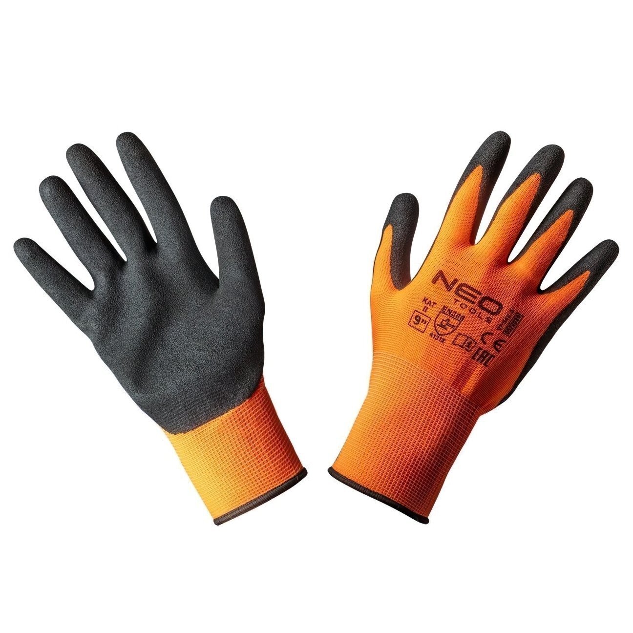 Перчатки рабочие Neo Tools, полиэстер с нитриловым покрытием (песчаный), р. 9 (97-642-9) фото 