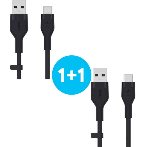 

Кабель Belkin USB-A - Type-C silicone 2m Black (CAB008BT2MBK)