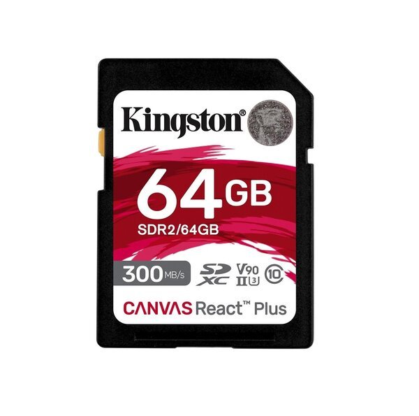 

Карта памяти Kingston SDXC 64GB C10 UHS-II U3 R300/W260MB/s (SDR2/64GB)