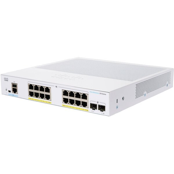 

Коммутатор Cisco CBS350 Managed 16-port GE, PoE, 2x1G SFP (CBS350-16P-2G-EU)