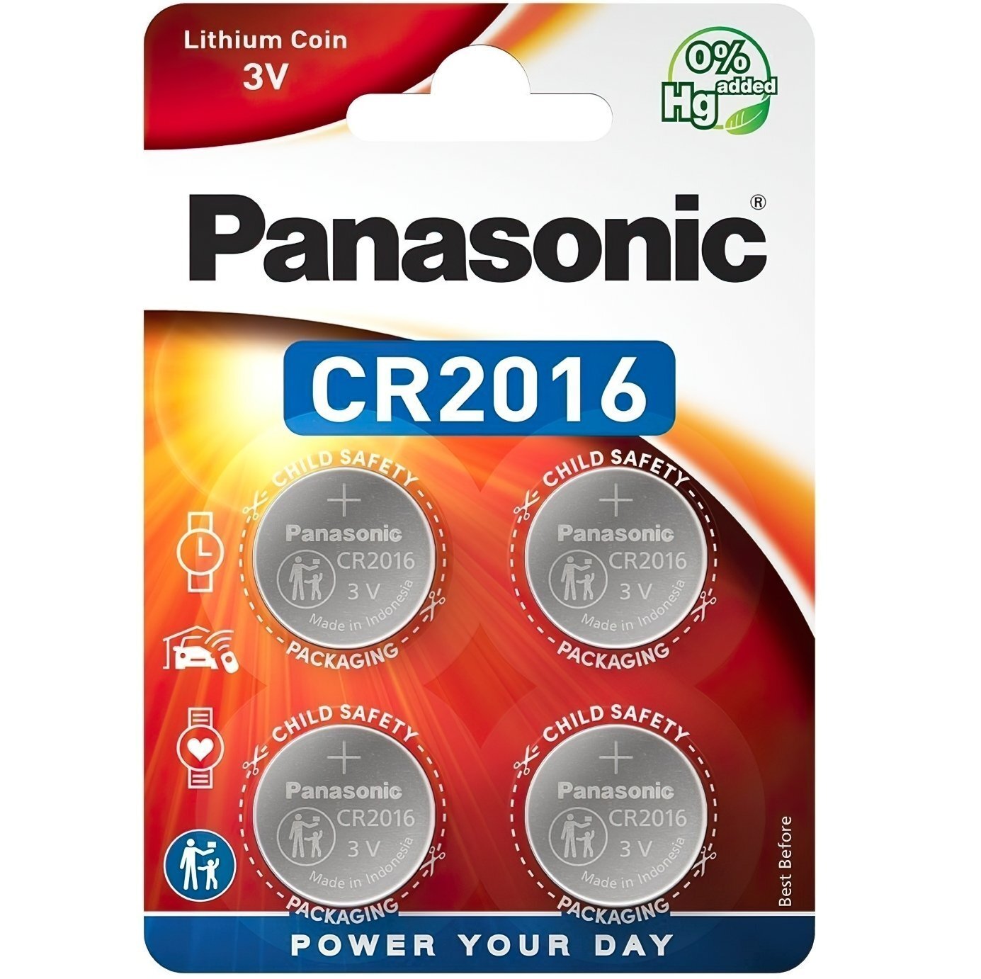 Батарейка Panasonic CR2016 BLI 4 Lithium (CR-2016EL/4B) фото 