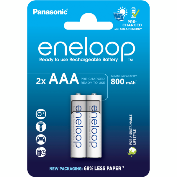 Аккумулятор Panasonic Eneloop NI-MH AAA 800 мАч, 2 шт. (BK-4MCDE/2CP)