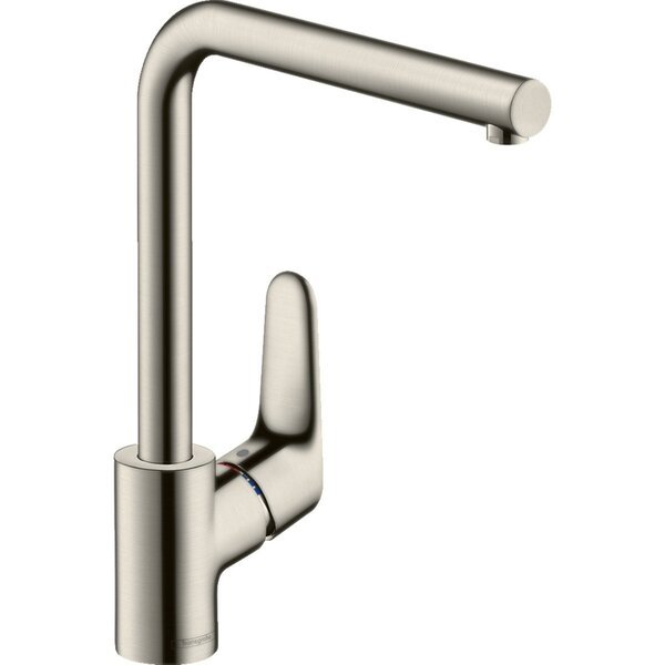 

Смеситель Hansgrohe Focus для кухонной мойки, 280мм, 1-струйный, с L-образным поворотным изливом, сталь (31817800)