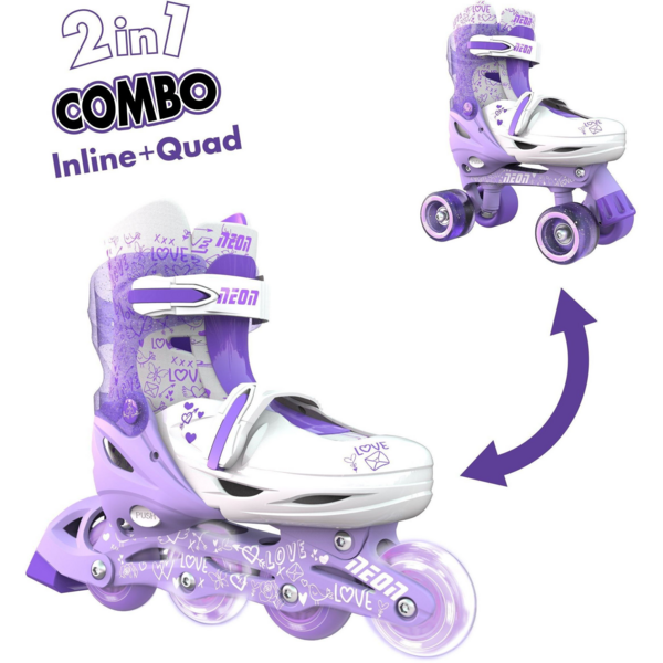 

Роликовые коньки Neon Combo Skates Фиолетовый (Размер 30-33)