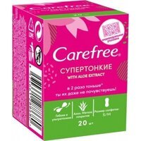 СуперТонкие ежедневные прокладки Carefree with Aloe extract в упаковках 20 шт