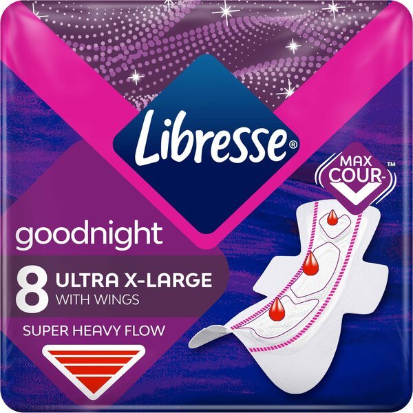 

Гигиенические прокладки Libresse Ultra Goodnight extra wings 8 шт.