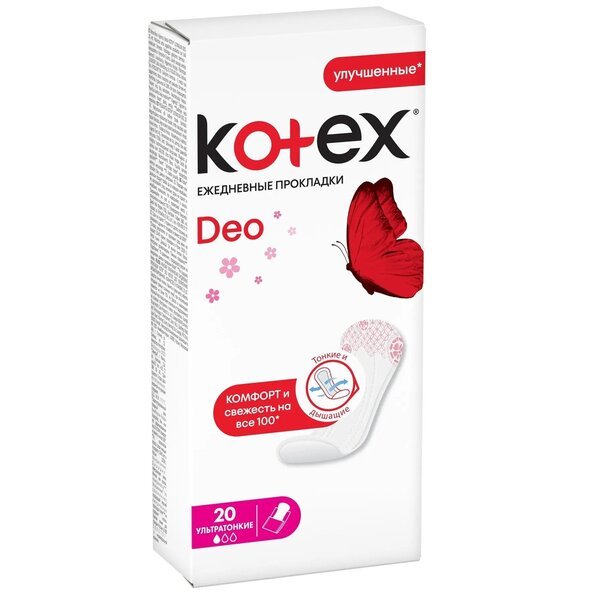 

Гигиенические прокладки Kotex ежедневные Ultra Slim Deo 20 шт.