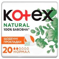 Прокладки гігієнічні Kotex щоденні Natural Normal 20 шт.