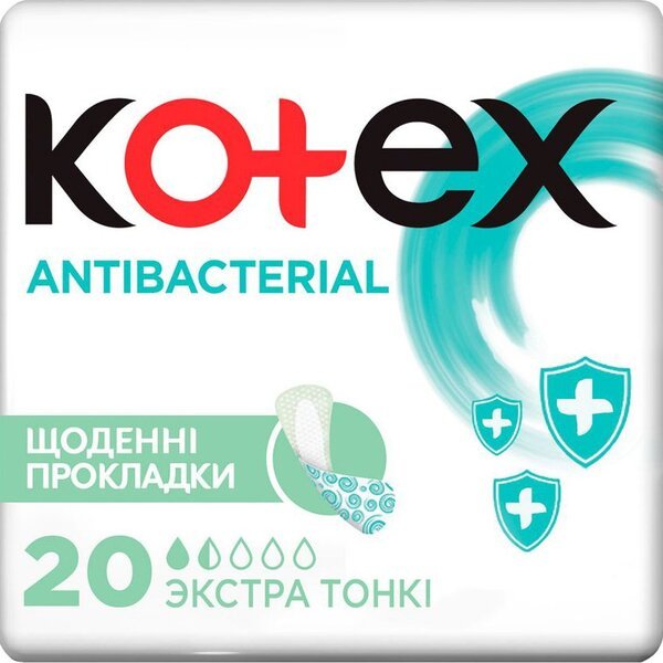 Прокладки гигиенические Kotex ежедневные Antibac Extra Thin 20x12