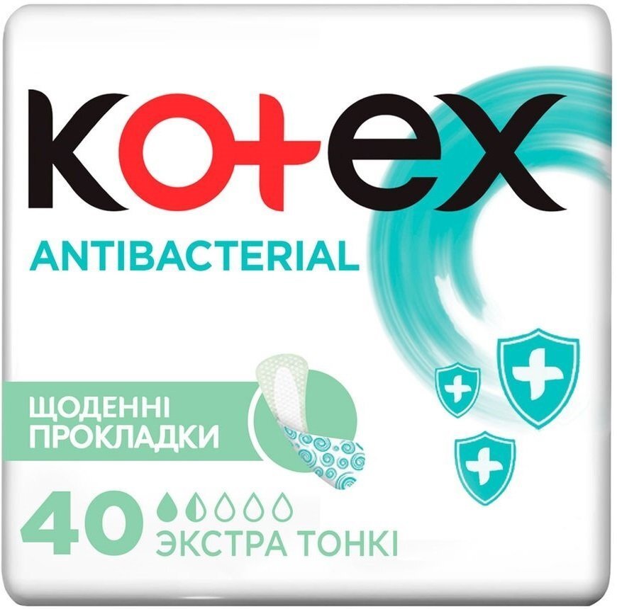 Гігієнічні прокладки Kotex щоденні Antibac Extra Thin 40x10фото