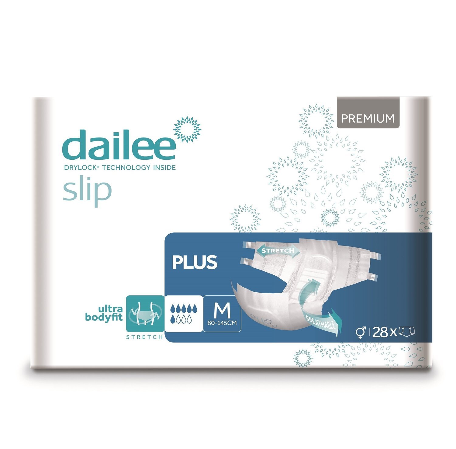 Подгузники для взрослых DAILEE Slip Premium Plus M 28 шт. фото 