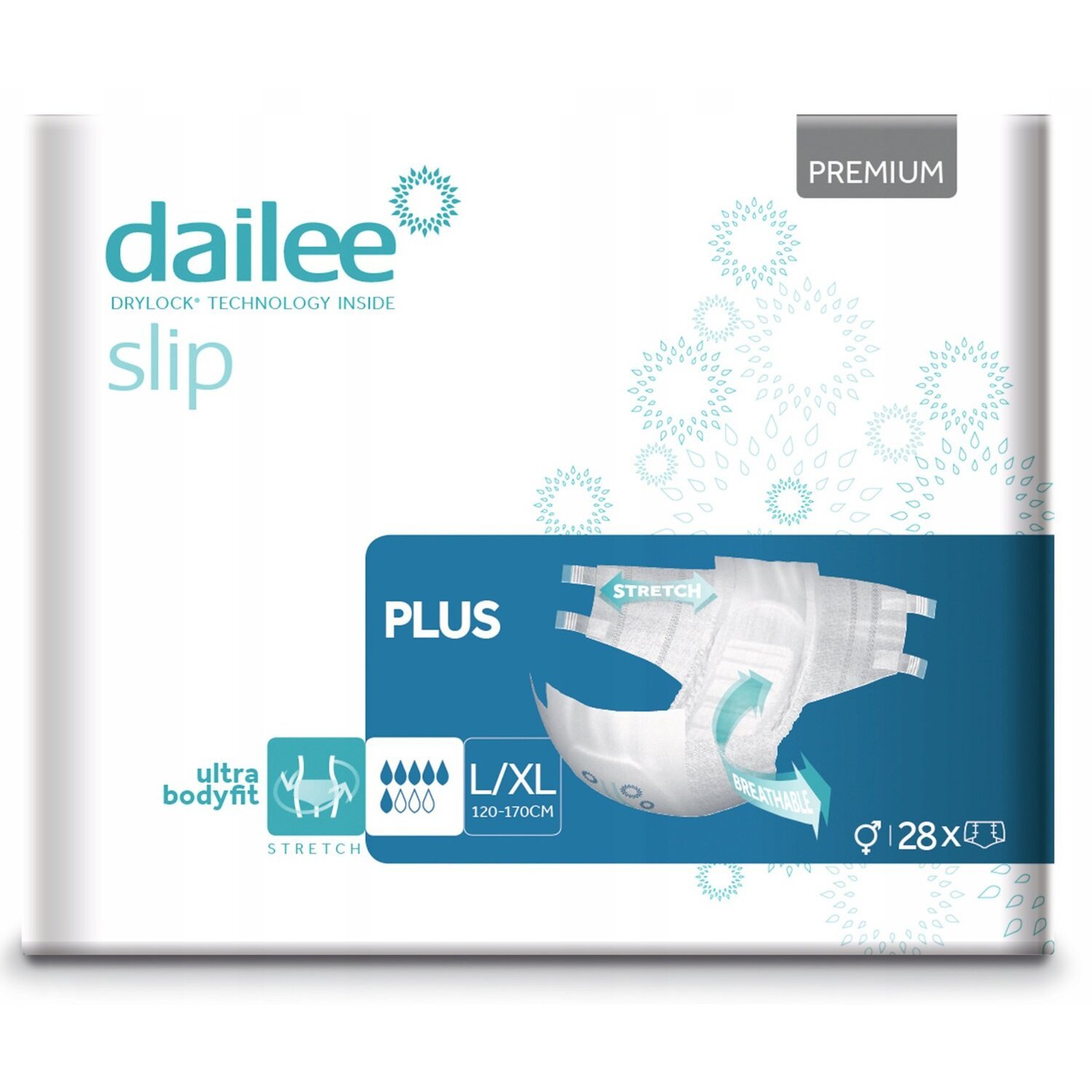 Подгузники для взрослых DAILEE Slip Premium L/XL ,28 шт. фото 
