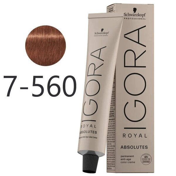 

Среднерусый золотисто-шоколадный Краска для седых волос IGORA ROYAL Absolutes 60 мл 7-560