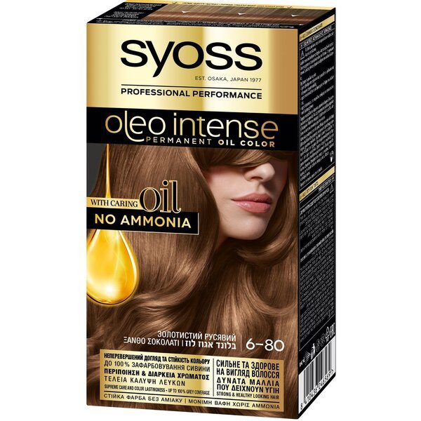 

Устойчивая крем-краска SYOSS Oleo Intense 6-80 Золотистый русый 115мл