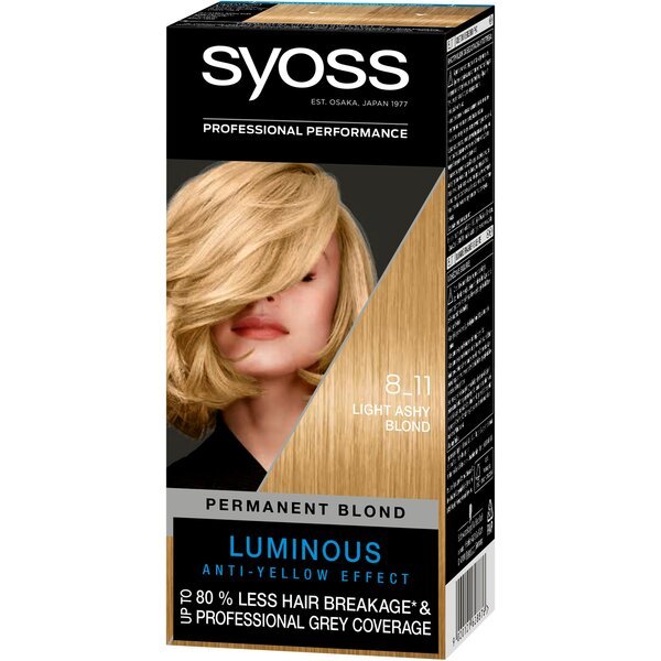 

Устойчивая крем-краска SYOSS 8-11 Пепельный Блонд