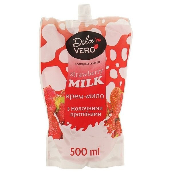 Акція на Крем-мыло жидкое Dolce Vero Клубничное молоко 500мл від MOYO