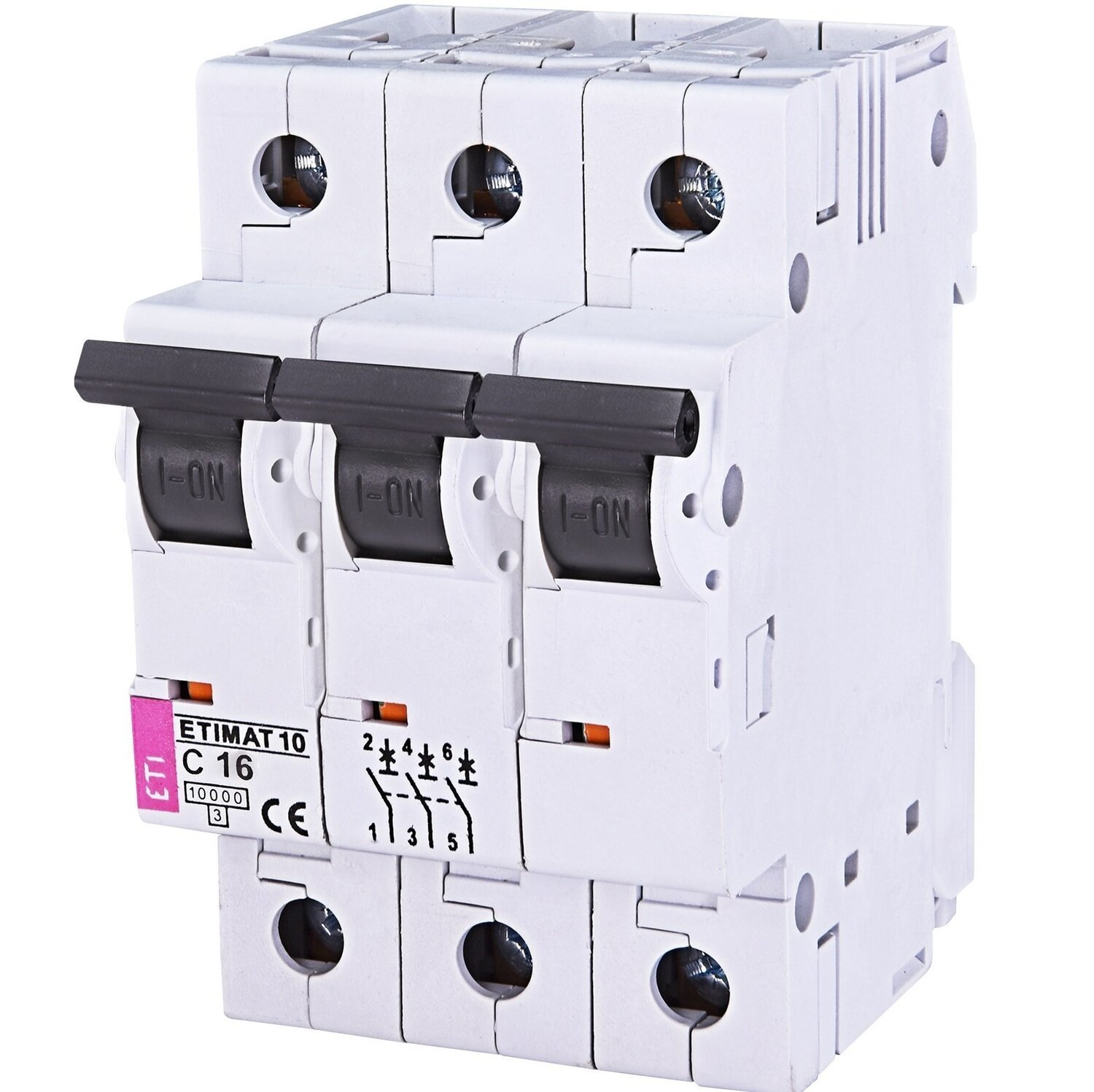 Автоматический выключатель ETI, ETIMAT 10 3p C 16А (10 kA) (2135716) фото 
