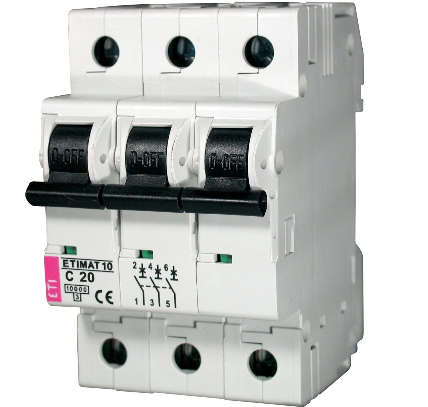 Автоматичний вимикач ETI, ETIMAT 10 3p C 20А (10 kA) (2135717)фото