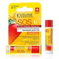 Бальзам для губ Eveline Cosmetics exotic mango серії sos 100% organic argan oil 4,5мл