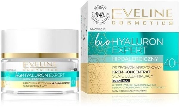 

Eveline Cosmetics Гипоаллергенный интенсивно укрепляющий крем-концентрат против морщин 40+ серии biohyaluron expert, 50