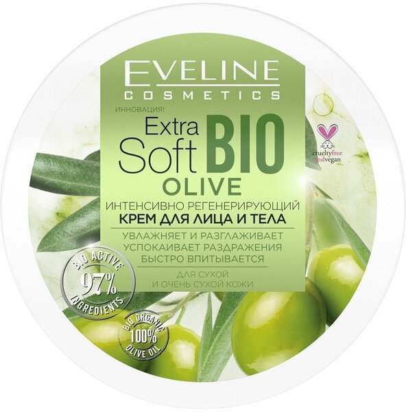 

Eveline Cosmetics Интенсивно регенерирующий крем для лица и тела серии extra soft bio, 200 мл