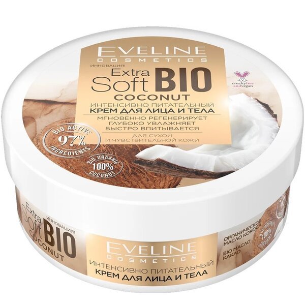 

Eveline Cosmetics Интенсивно питательный крем для лица и тела серии extra soft bio, 200 мл
