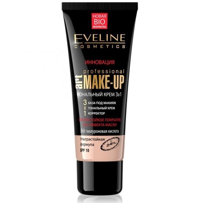 Eveline Cosmetics Тональний крем professional Art make-up 3в1 бежевий, 30 млфото