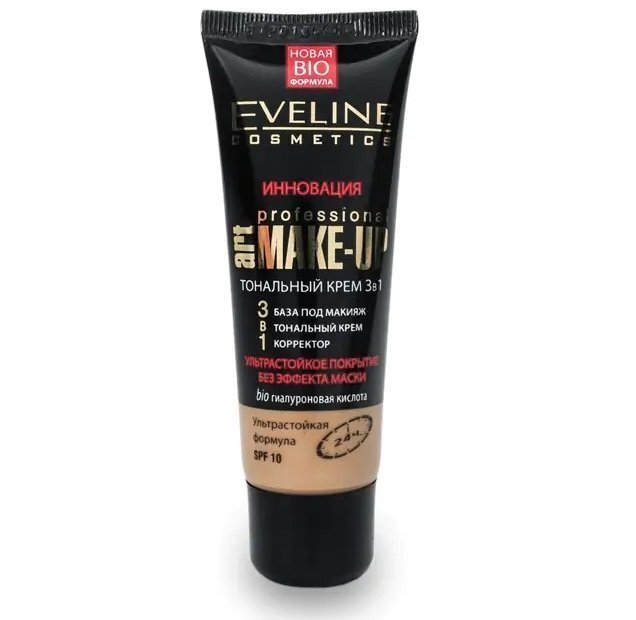 Eveline Cosmetics Тональний крем professional Art make-up 3в1 слонова кісткафото